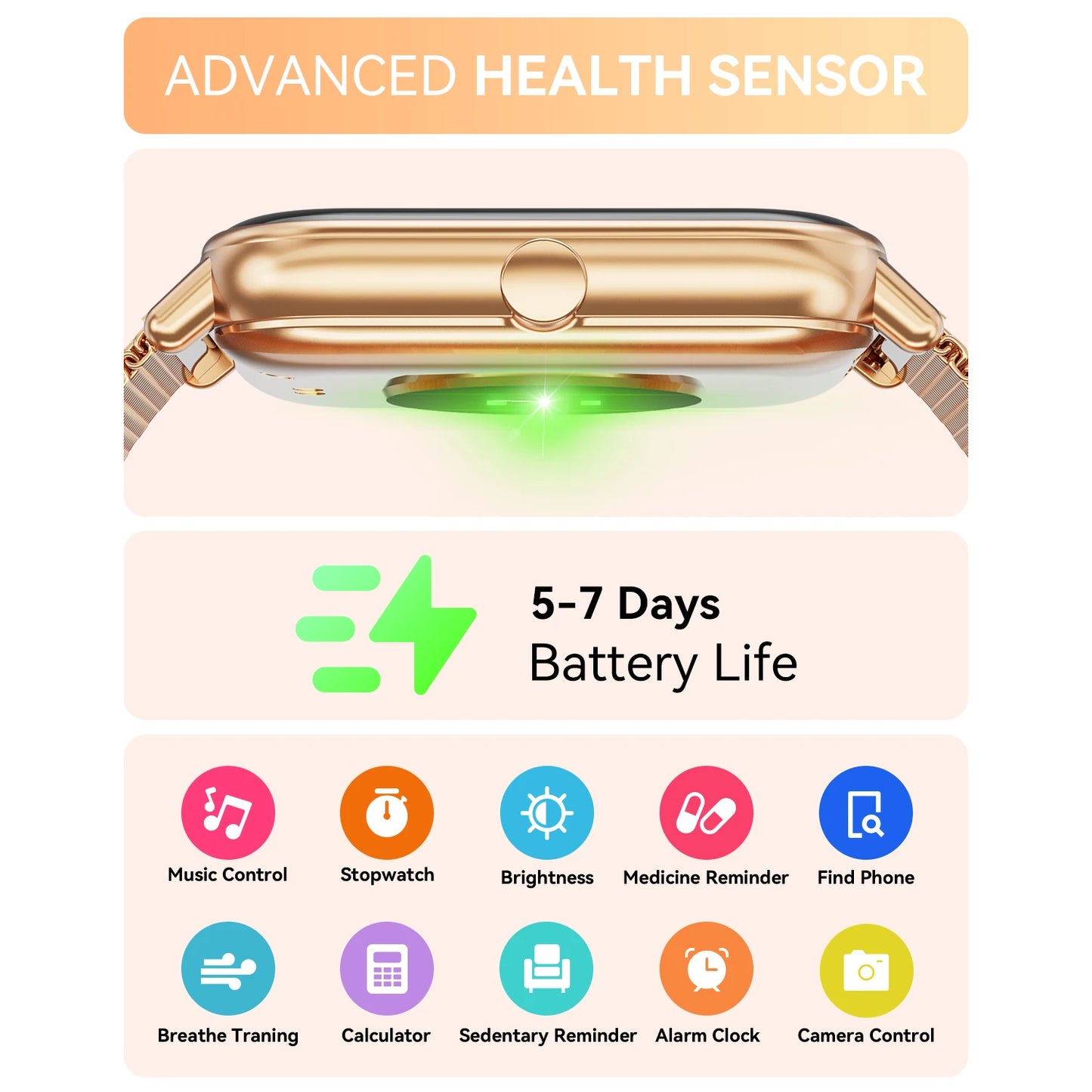 Smart Watch Bluetooth Call IPS Screen Fitness Tracker