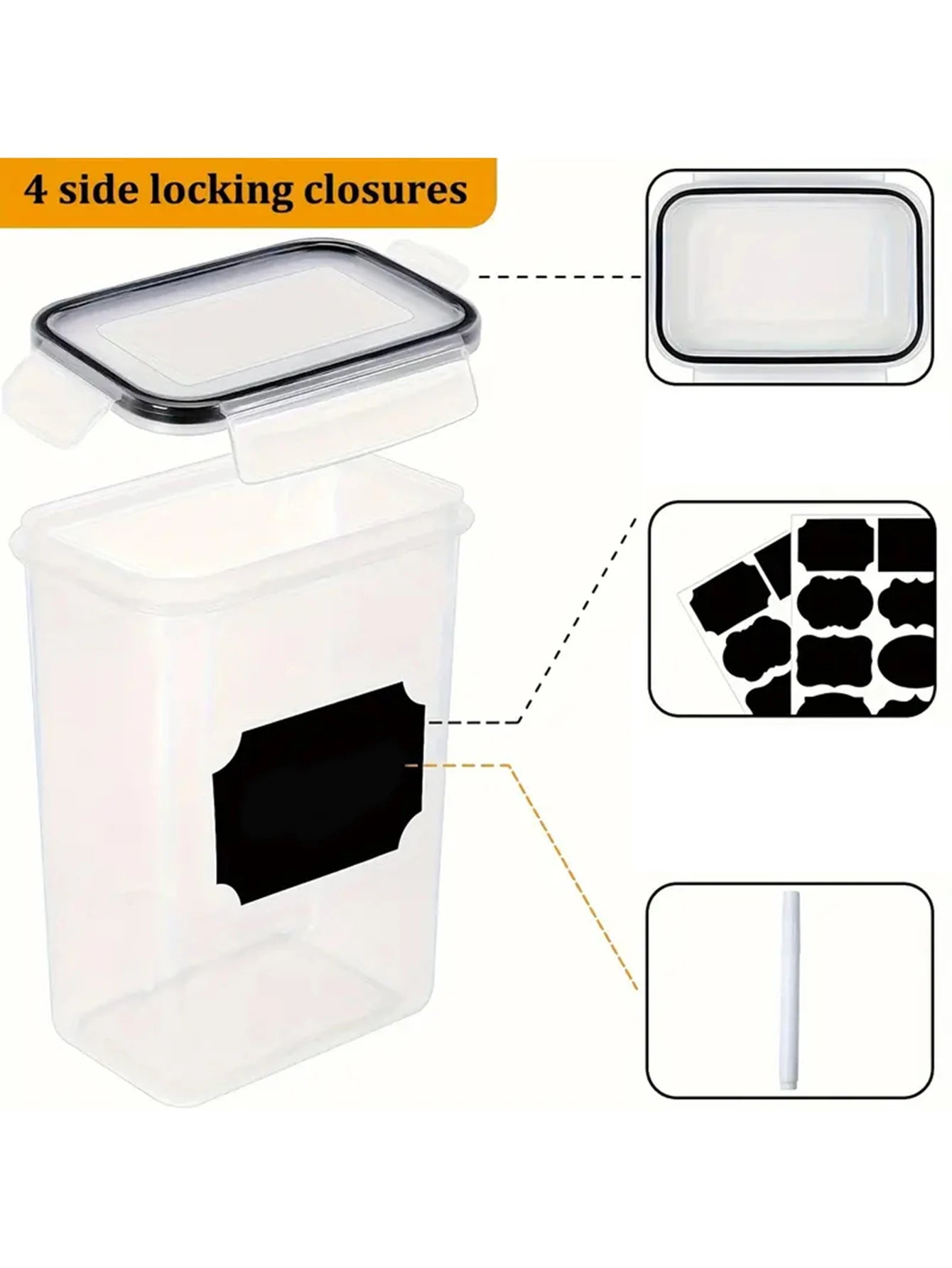 Airtight Food Storage Containers With Labels 24 Pack