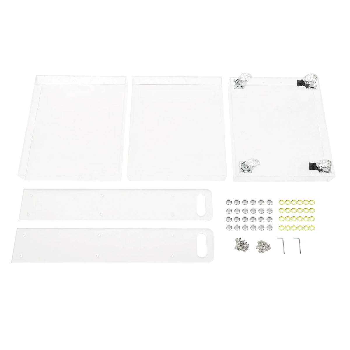 Three Tier Acrylic Rolling Storage Cart For Kitchen Bath