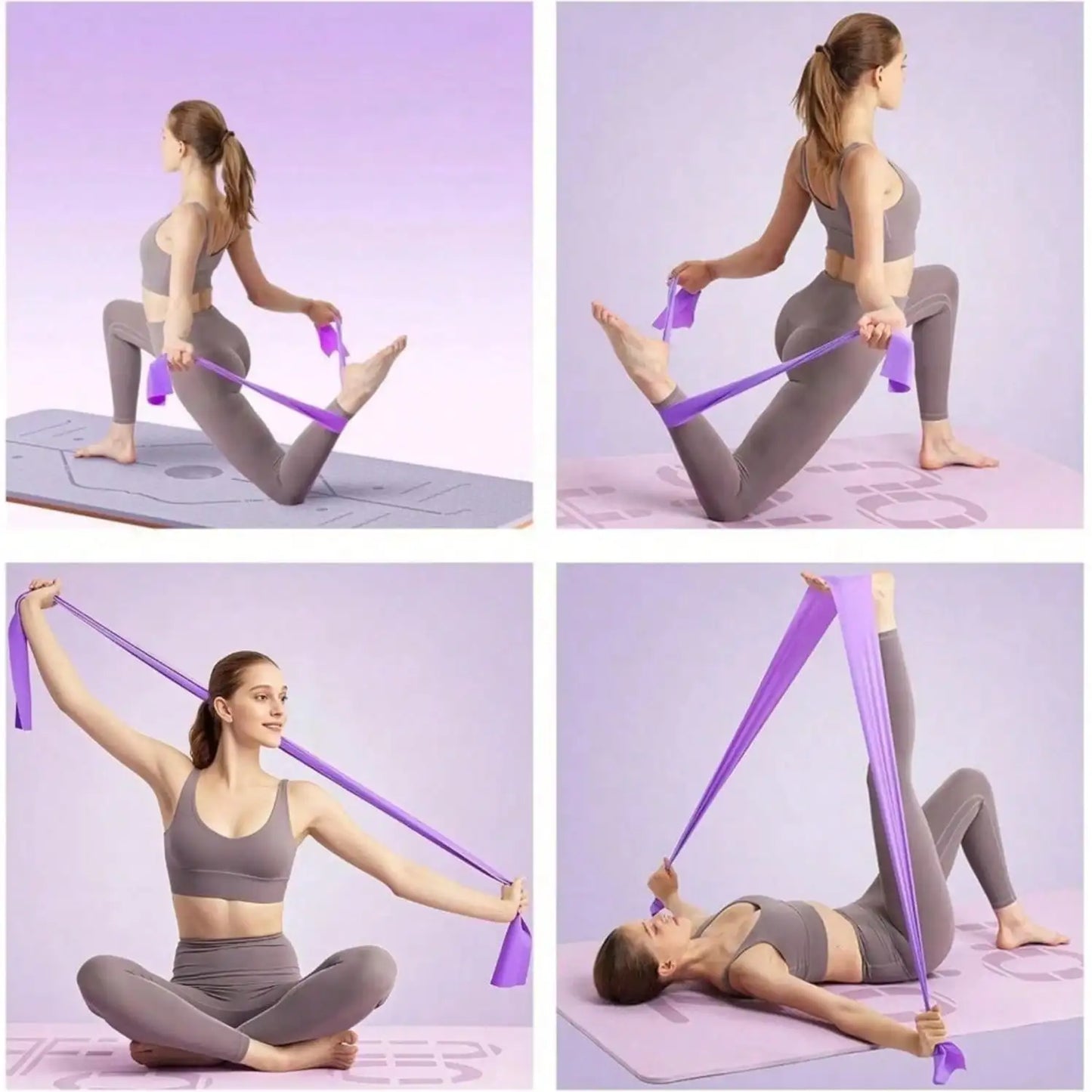 Elastic Resistance Bands For Home Gym Yoga Pilates Training