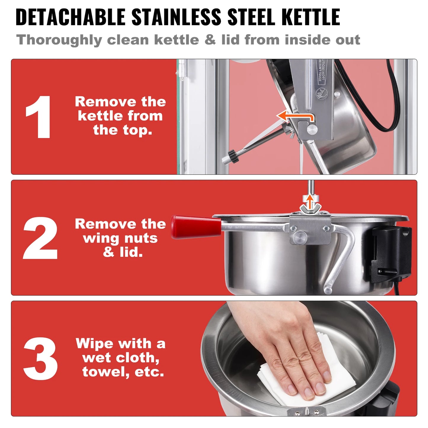 SucceBuy Popcorn Maker Machine Kettle Makes 48 Cups Per Batch