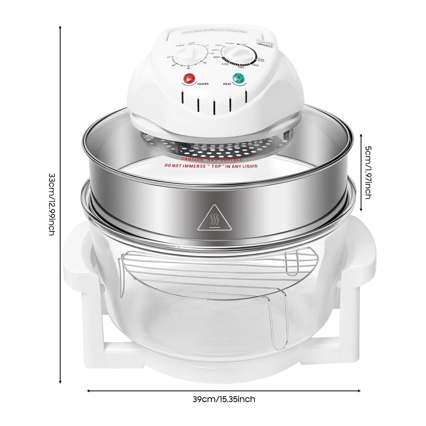 Visual Air Fryer 110V 1200 To 1400W 360 Degree Circulation