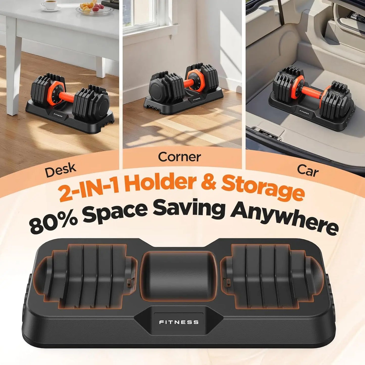 2026 Updated Adjustable Dumbbell Set of 2 50 Pound Weights With Storage Box Anti Slip Silicone Grip