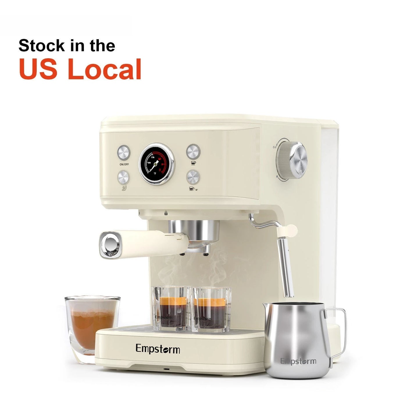 Semi Automatic Espresso Machine With Milk Frother Stainless Steel 20 Bar Pump