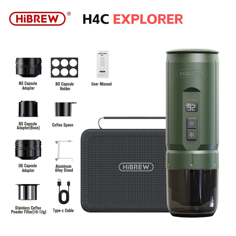 HiBREW H4C Portable Espresso Machine 3in1 Travel Coffee Maker 7500mAh Battery