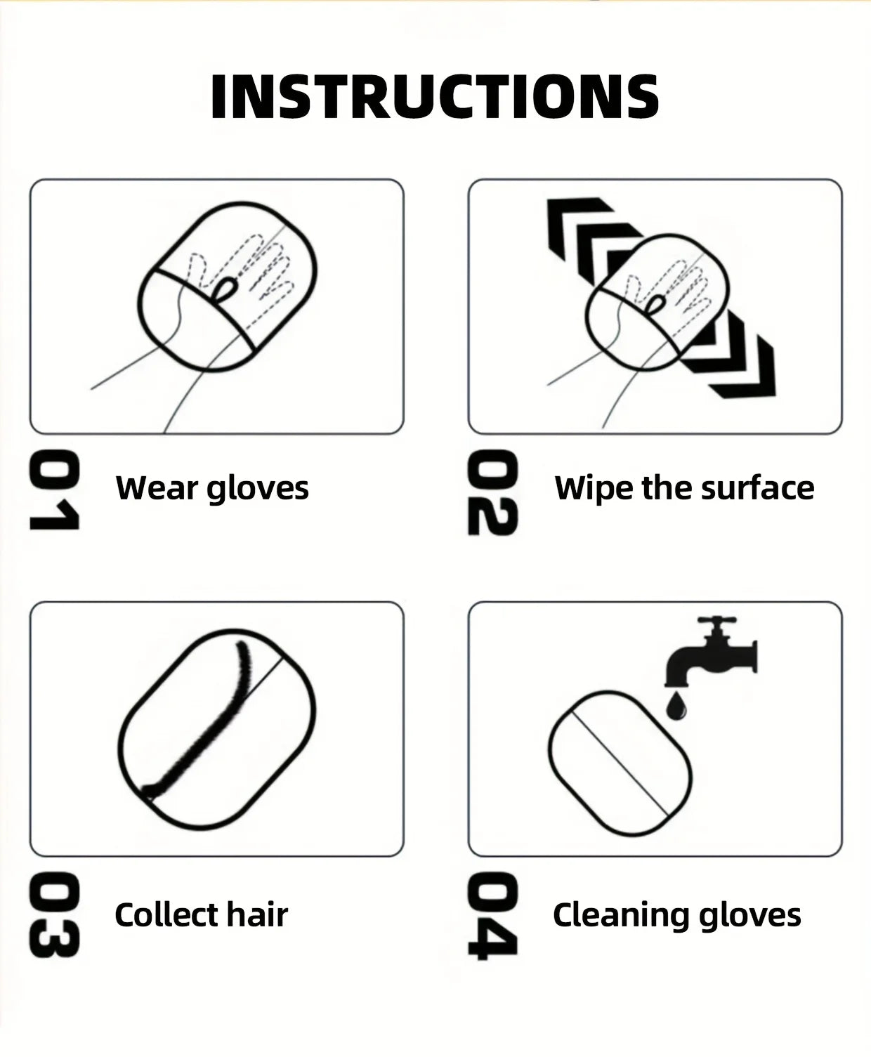 Pet Hair Removal Gloves Double Sided Cat Grooming Anti Shedding Tools