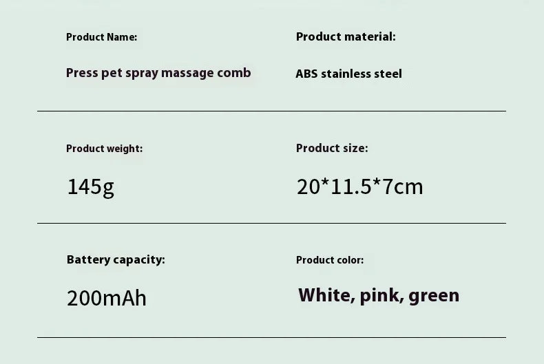 Pet Hair Removal Steam Brush For Grooming With Water Tank