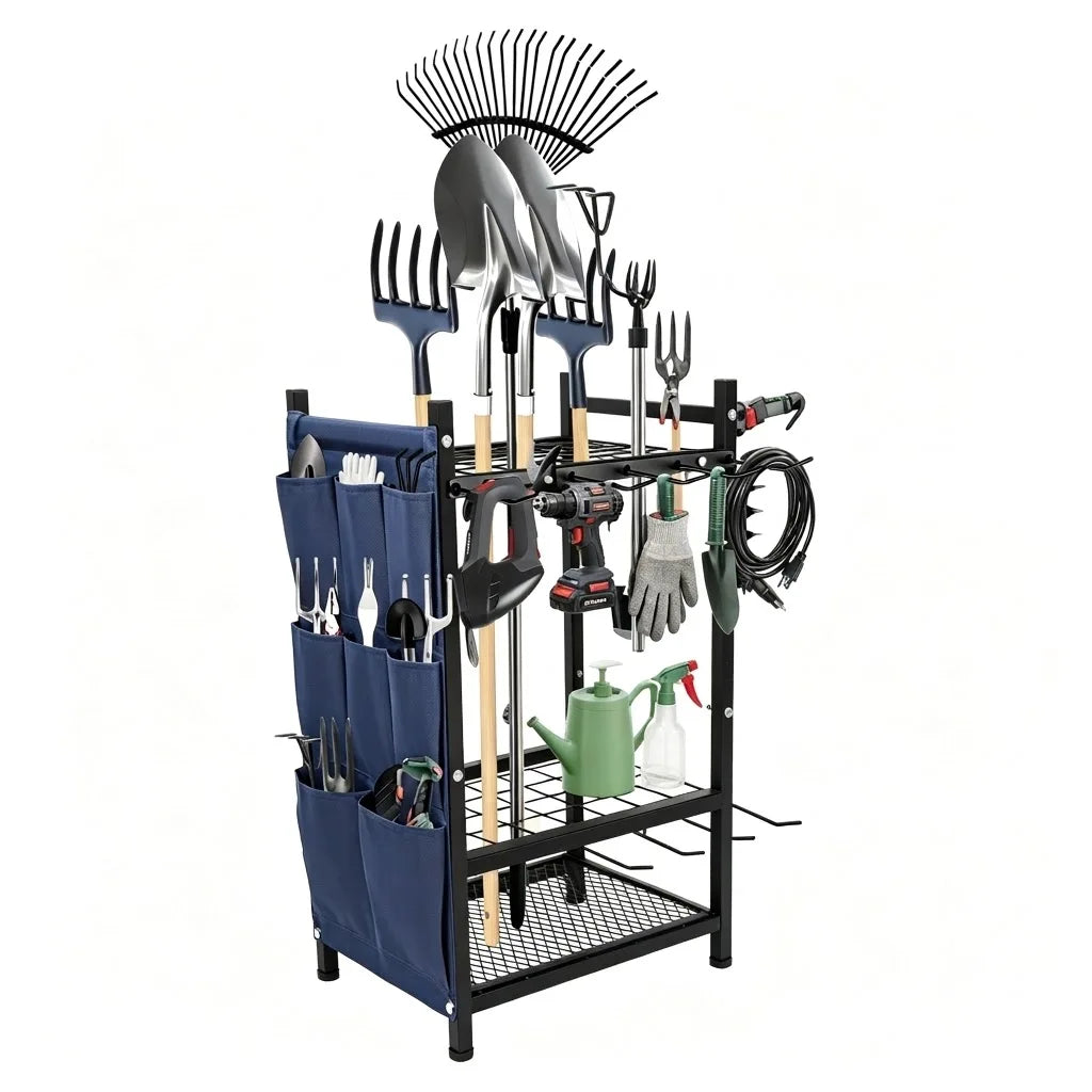 2 Pack Heavy Duty Garden Tool Storage Rack With Pegboard