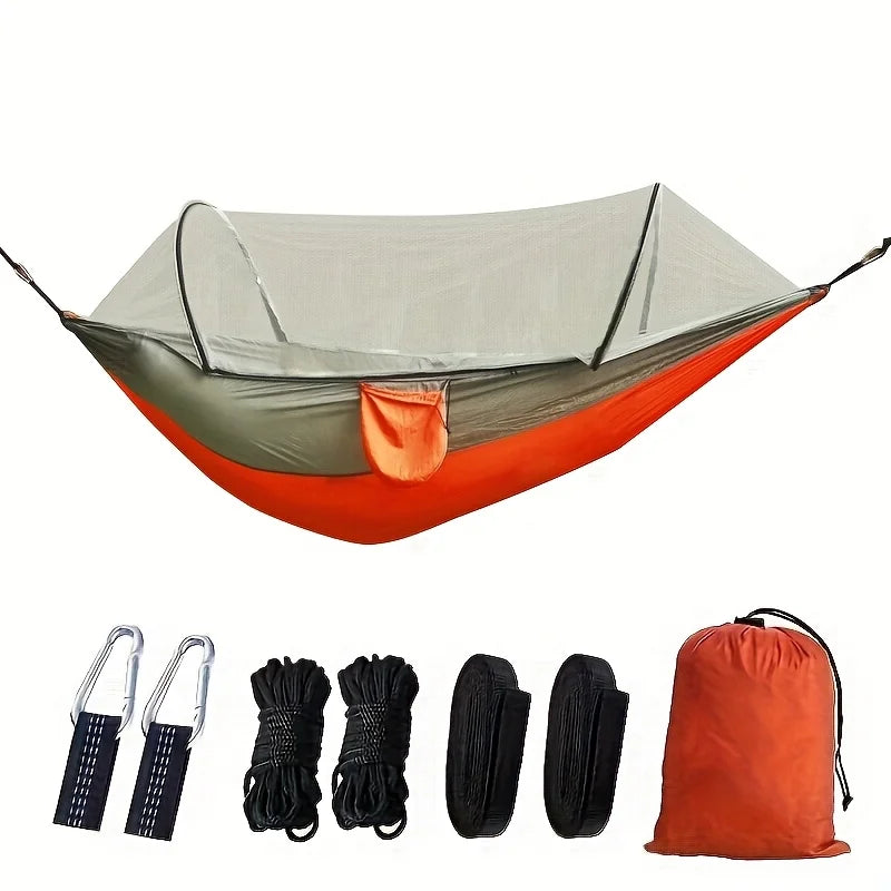 Double Camping Hammock With Mosquito Net And Sun Shade Canopy