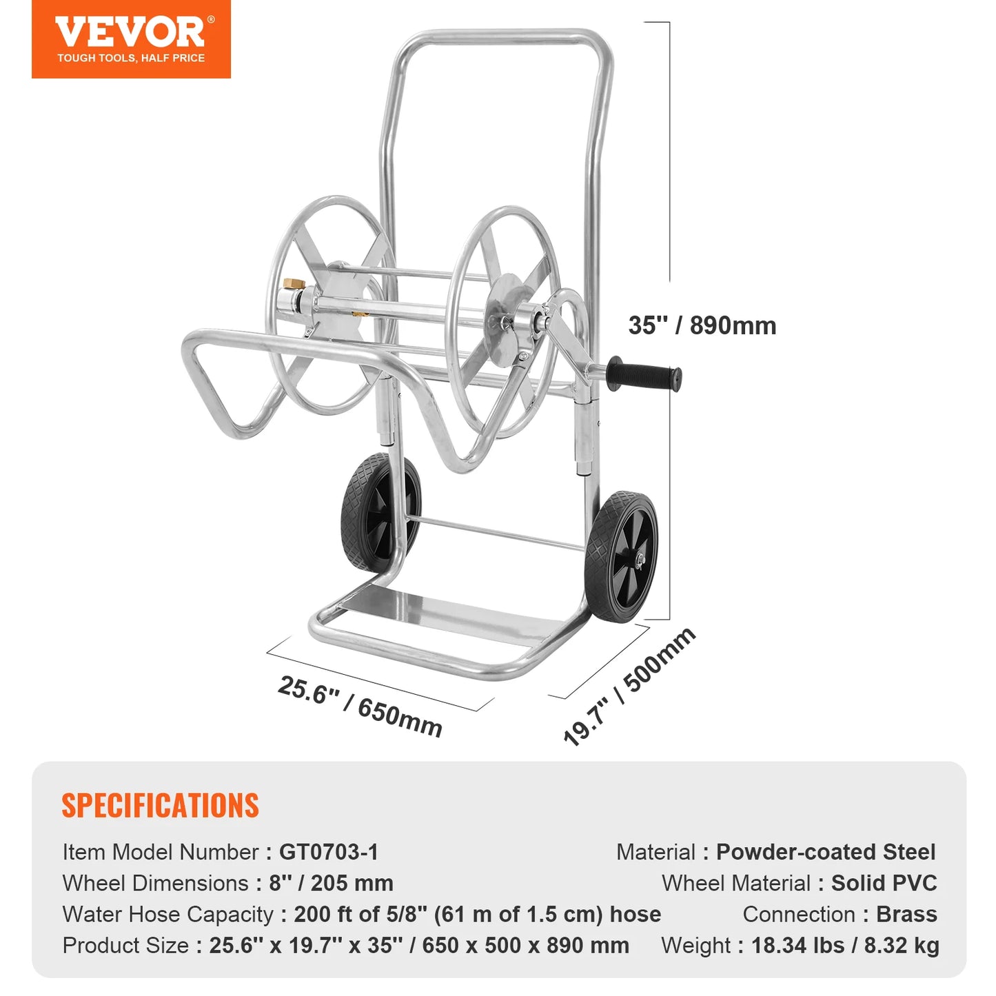 SucceBuy Hose Reel Cart Heavy Duty Garden Water Hose With Basket