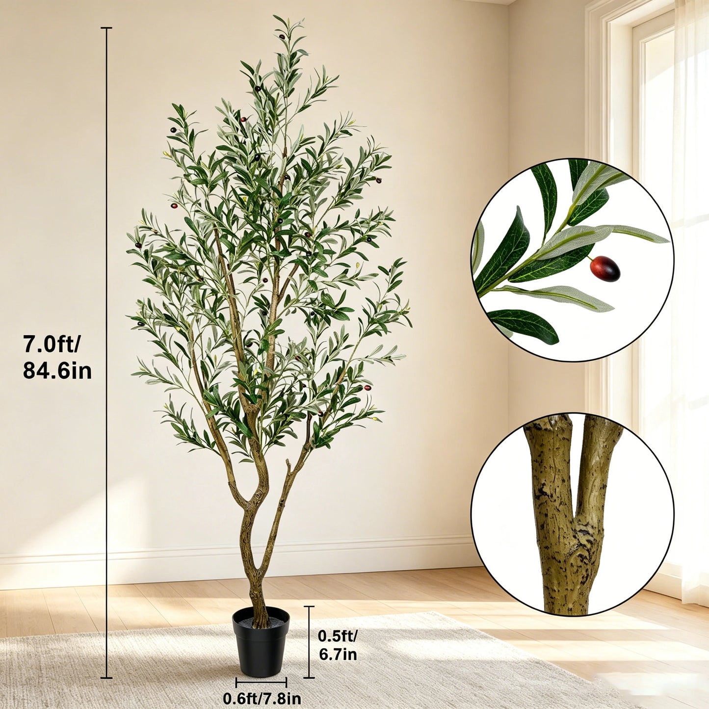 Artificial Olive Tree Indoor Floor Plant With Lifelike Fruits