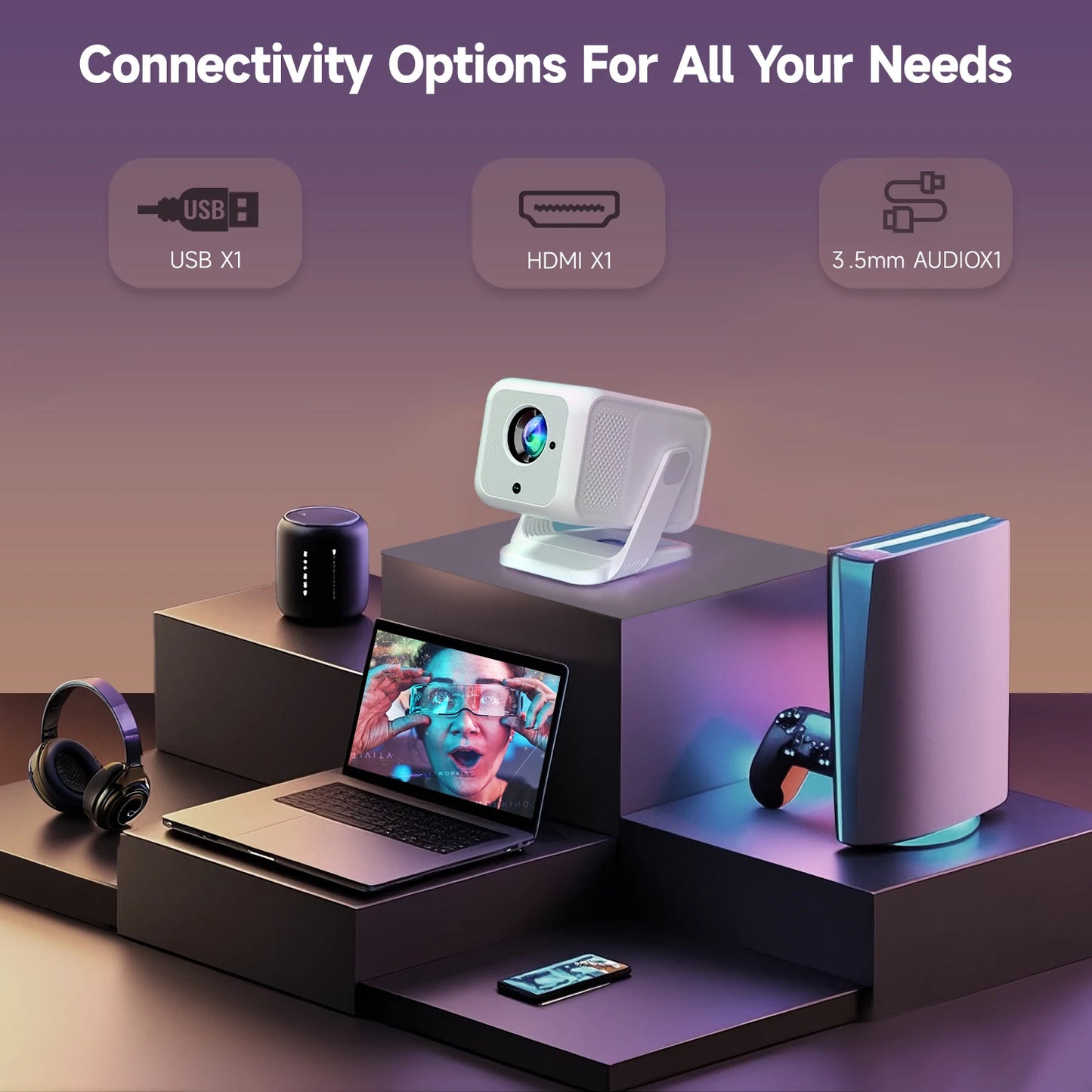 Magcubic HY310X Portable 4K Projector With WiFi Auto Focus