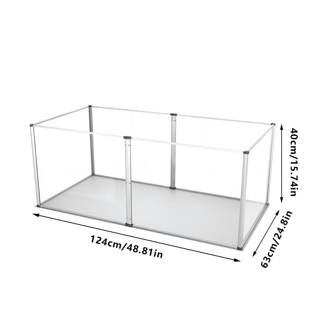 BINGOPAW Clear Acrylic Pet Playpen Whelping Pen With Waterproof Pad