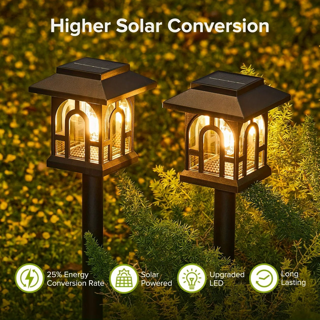 Ten Pack Solar Pathway Lights Outdoor LED Waterproof Landscape Decor