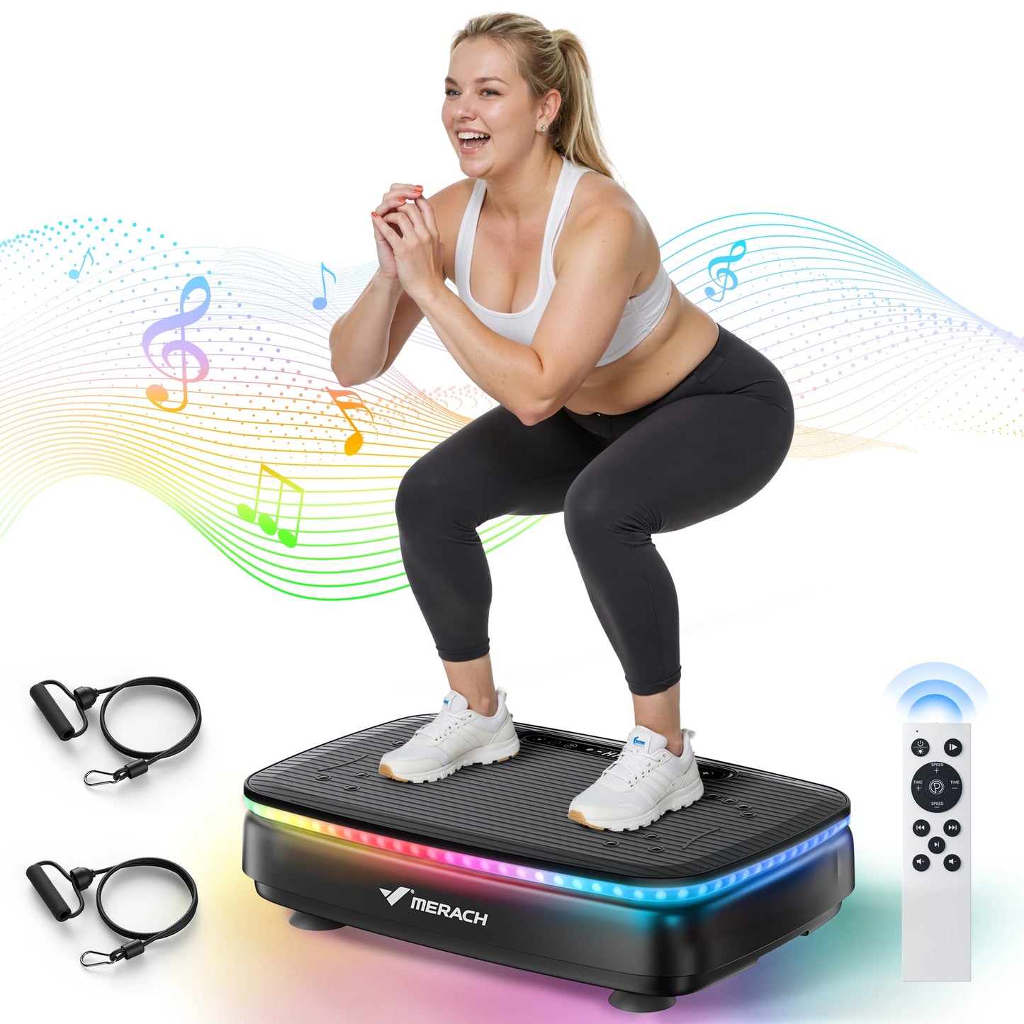 MERACH Vibration Plate Exercise Machine Remote Whole Body Workout