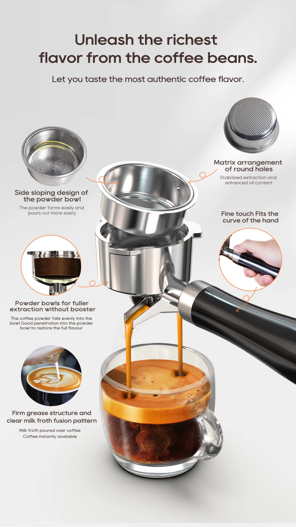 HiBREW H10B 20Bar Semi Automatic Espresso Machine Temperature Adjustable