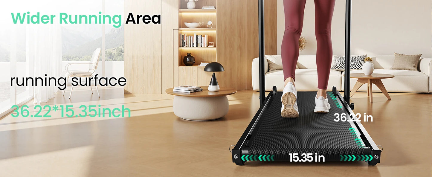 AKLUER Motorless Treadmill With Dual Flywheels And LCD Monitor