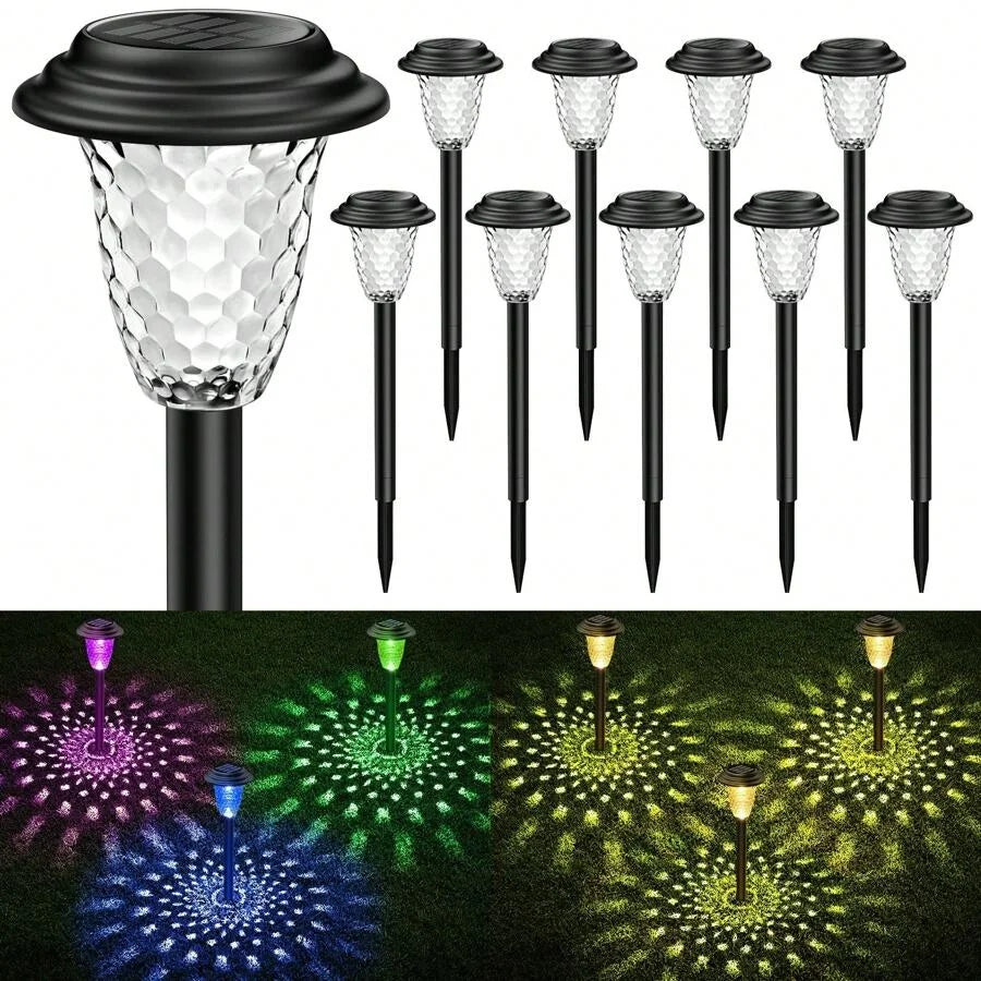 Solar Pathway Lights With RGB LED Outdoor Waterproof