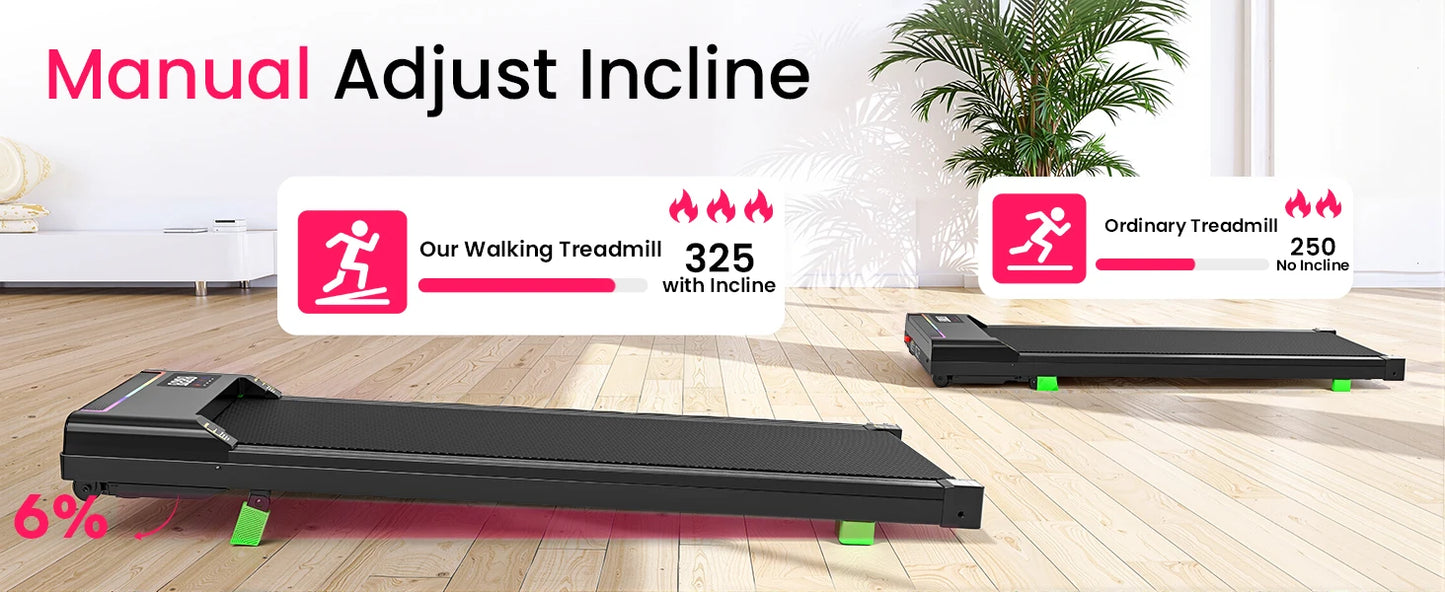 AKLUER 2 In 1 Walking Pad Under Desk Treadmill 2 5 Horsepower Foldable
