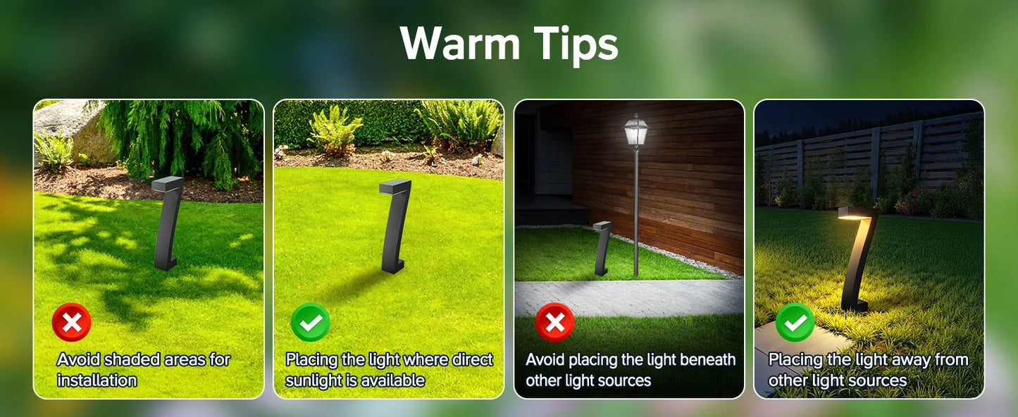 LED Solar Pathway Lights IP65 Waterproof Outdoor Garden Driveway