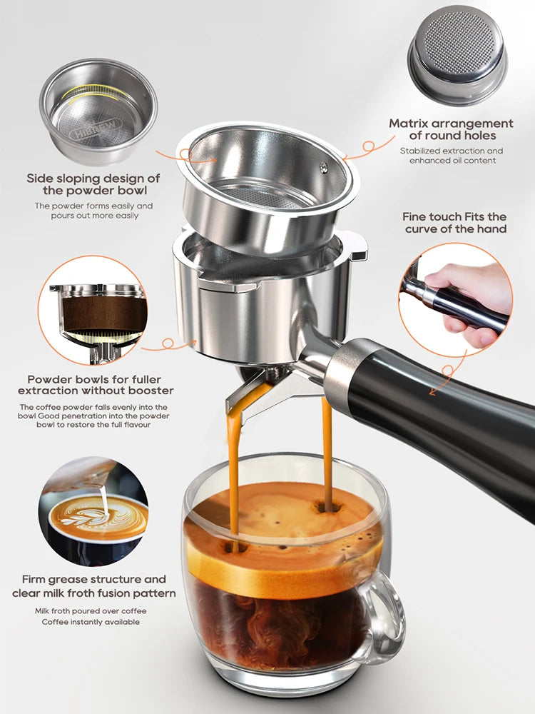 HiBREW H10B 20Bar Semi Automatic Espresso Machine Temperature Adjustable