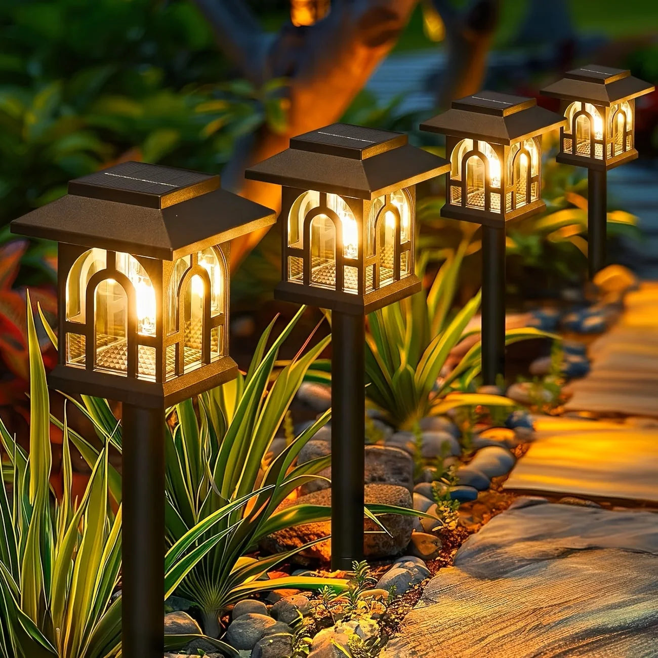 Ten Pack Solar Pathway Lights Outdoor LED Waterproof Landscape Decor