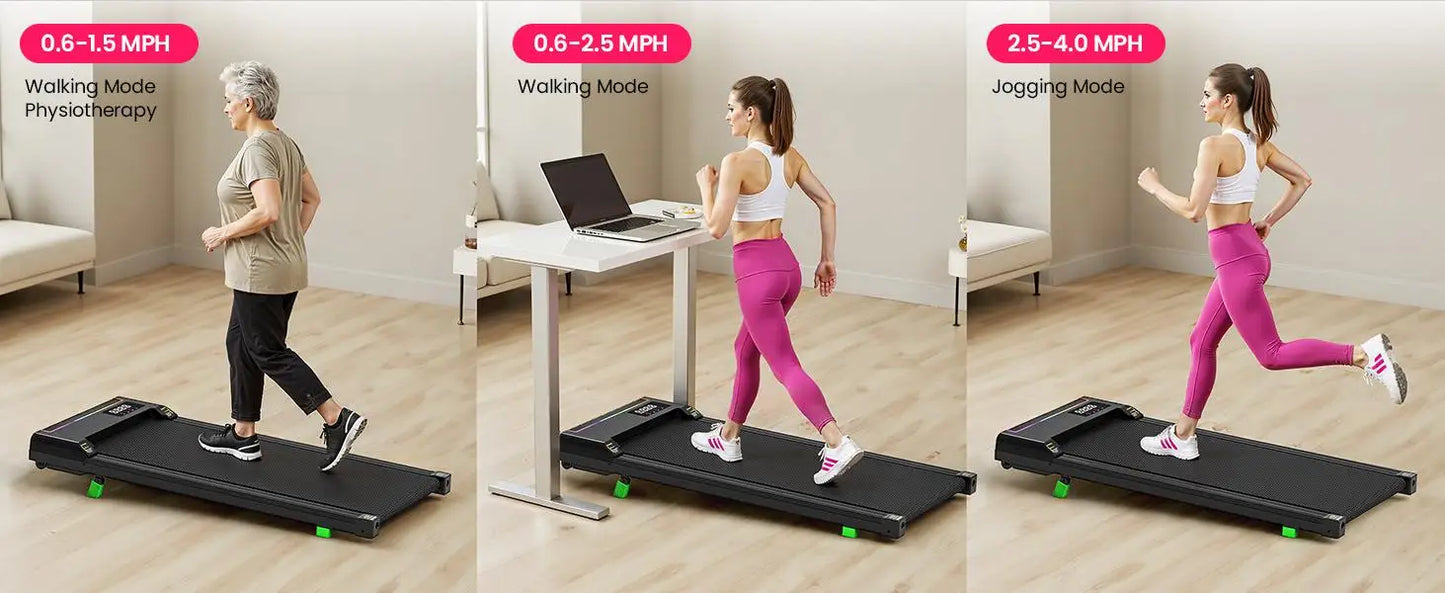 AKLUER 2 In 1 Walking Pad Under Desk Treadmill 2 5 Horsepower Foldable