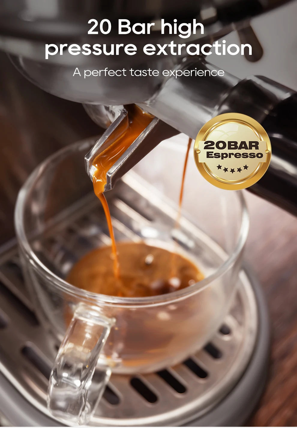 HiBREW H10B 20Bar Semi Automatic Espresso Machine Temperature Adjustable