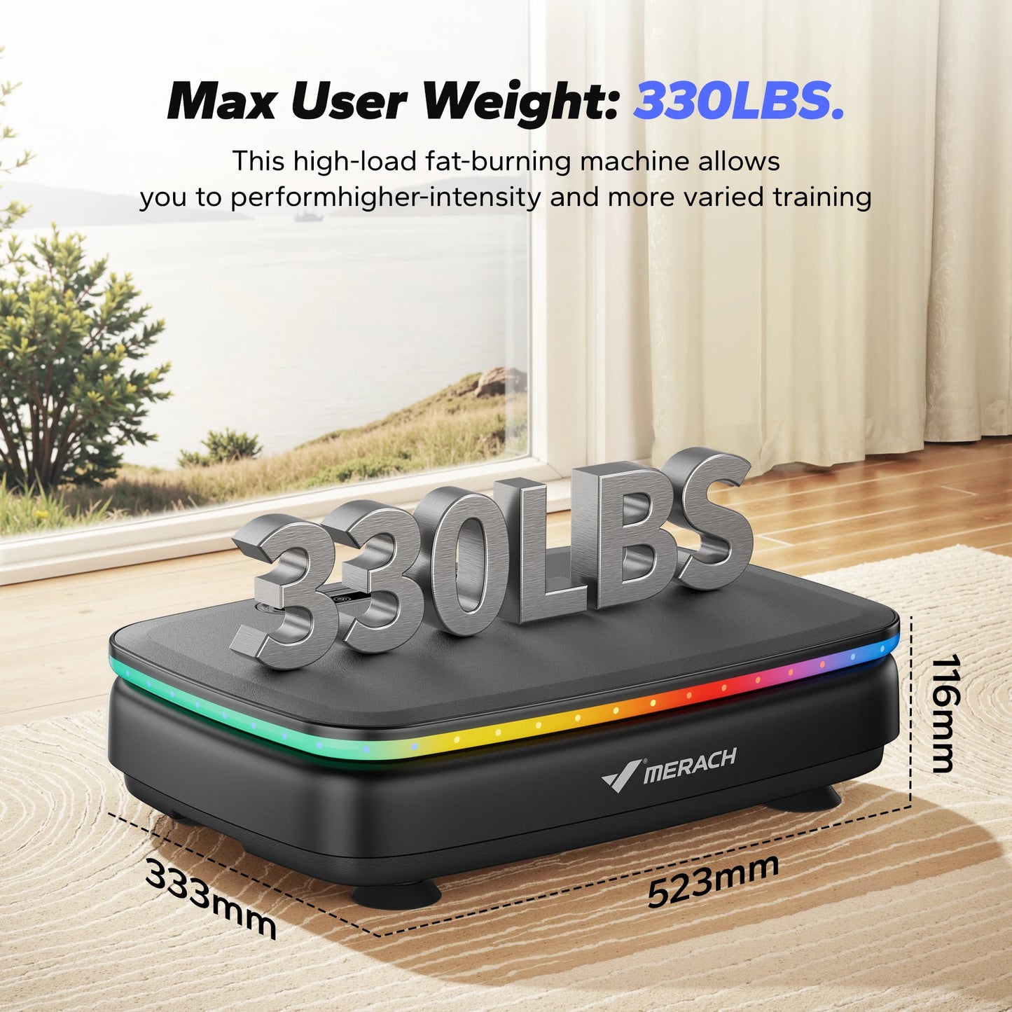 MERACH Vibration Plate Exercise Machine Remote Whole Body Workout