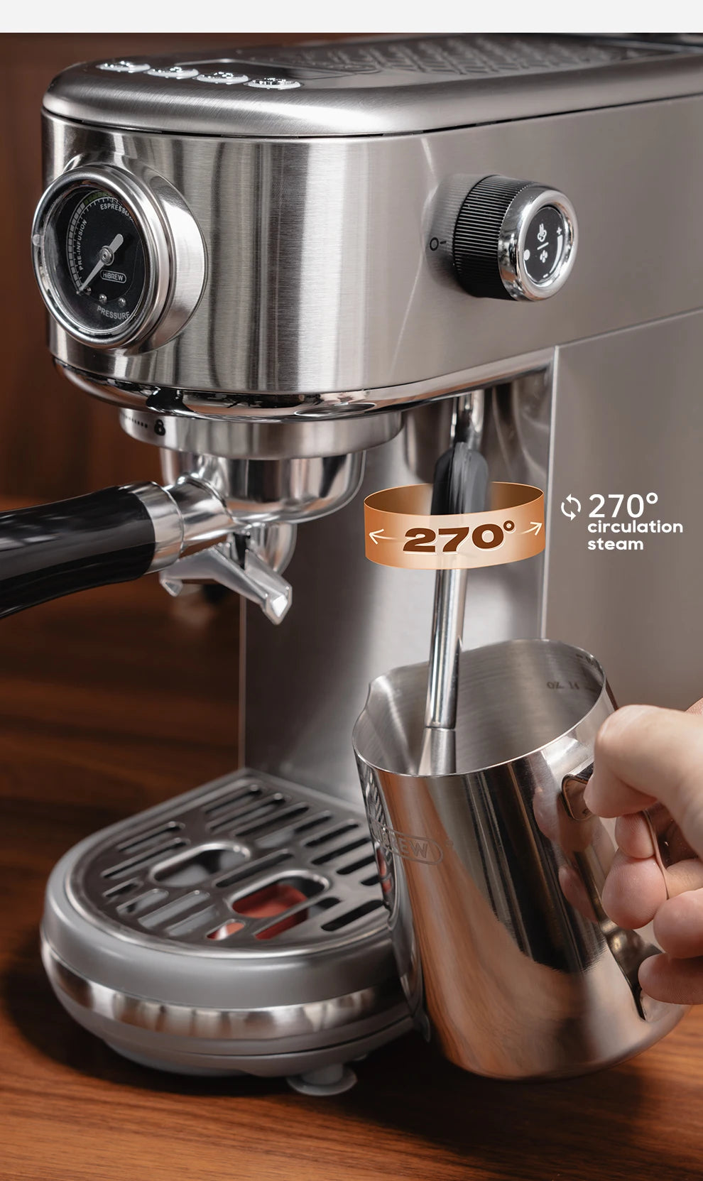 HiBREW H10B 20Bar Semi Automatic Espresso Machine Temperature Adjustable