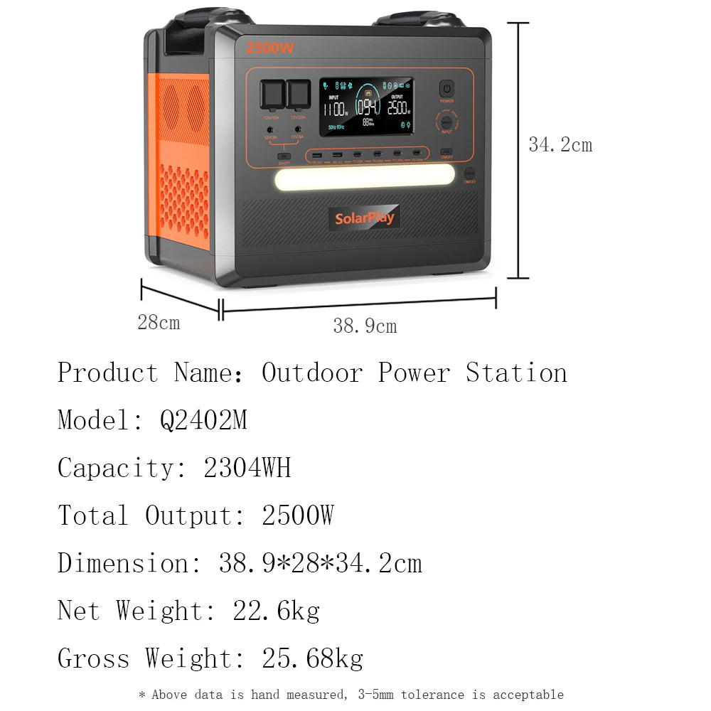 SOLARPLAY Q2501 Q2402M Portable LiFePO4 Power Station