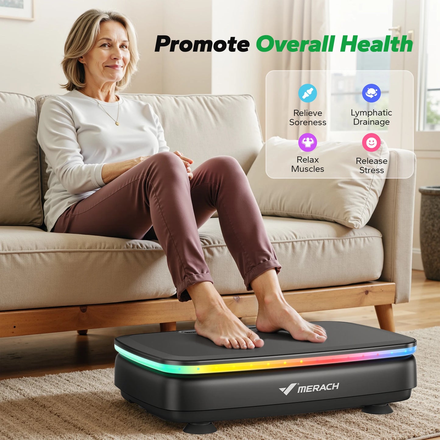 MERACH Vibration Plate Exercise Machine Remote Whole Body Workout