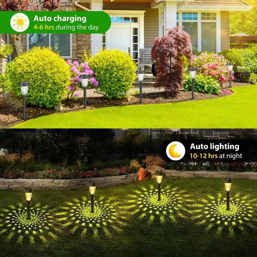 Solar Pathway Lights With RGB LED Outdoor Waterproof