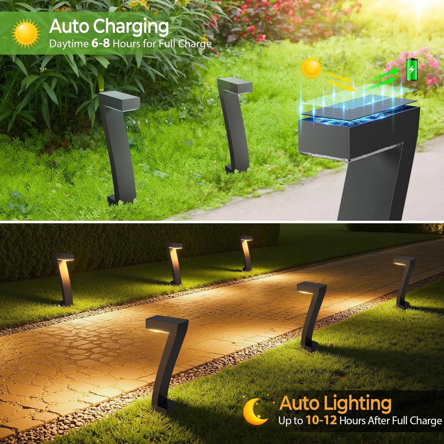 LED Solar Pathway Lights IP65 Waterproof Outdoor Garden Driveway