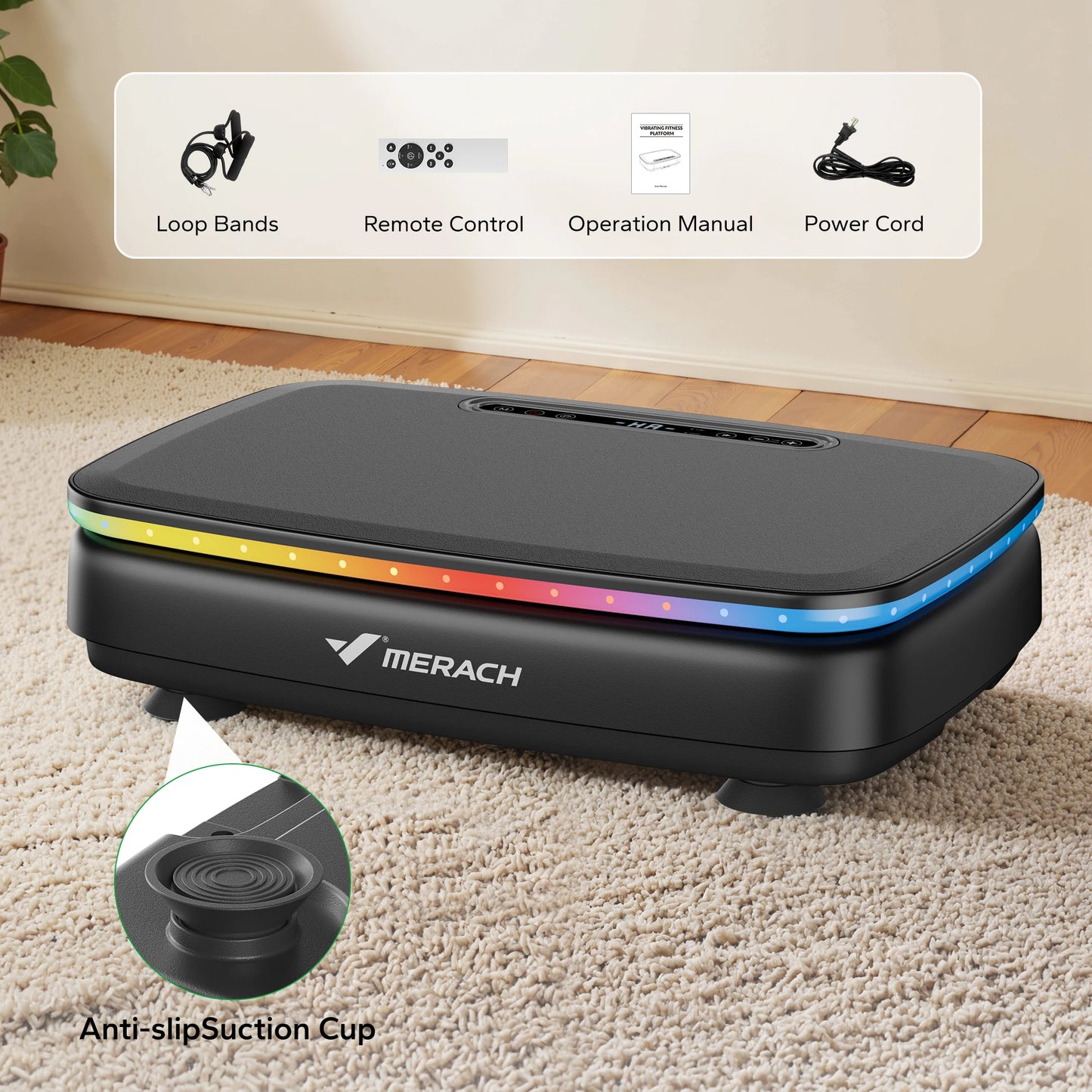 MERACH Vibration Plate Exercise Machine Remote Whole Body Workout