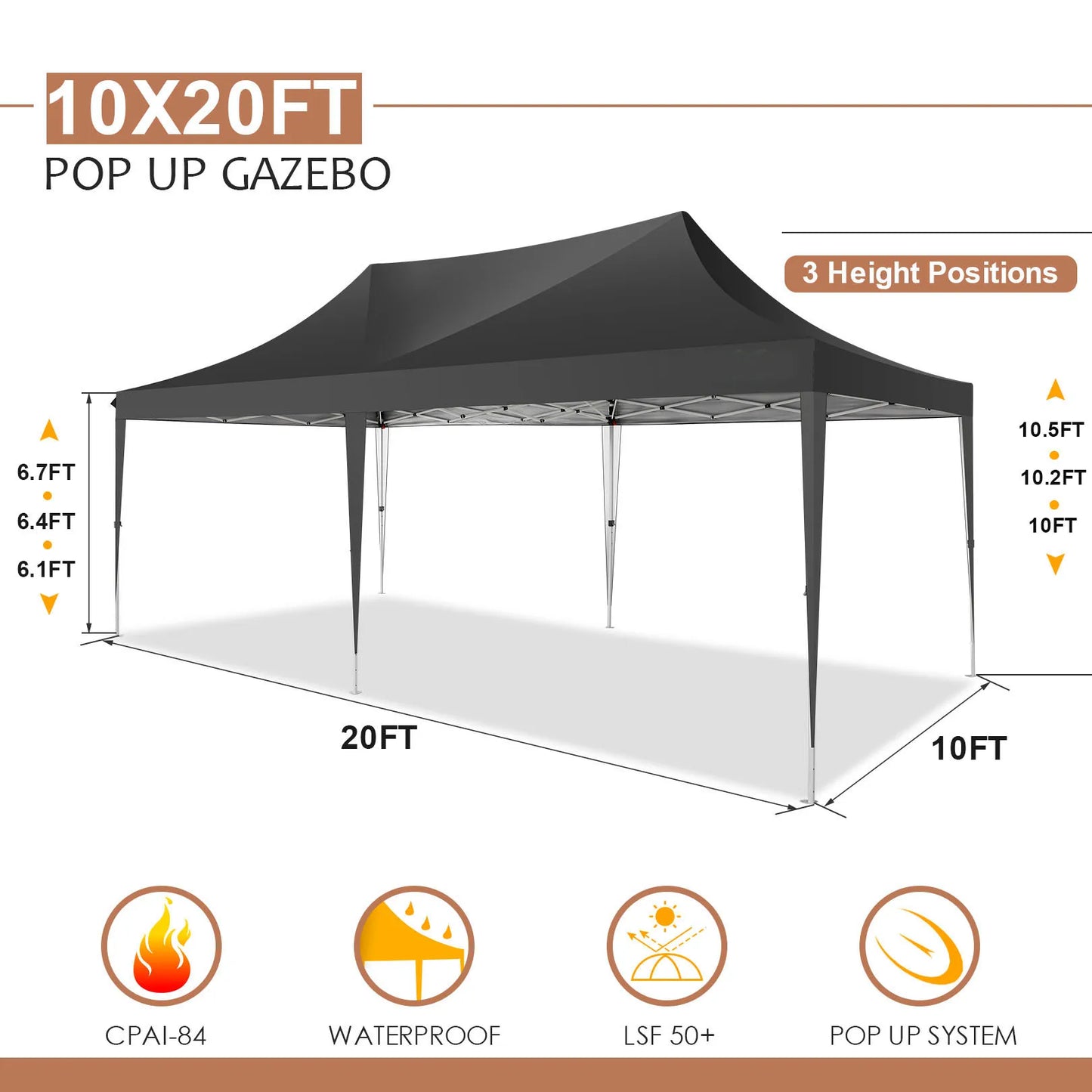 COBIZI Pop Up Gazebo Tent With Six Sidewalls For Outdoors