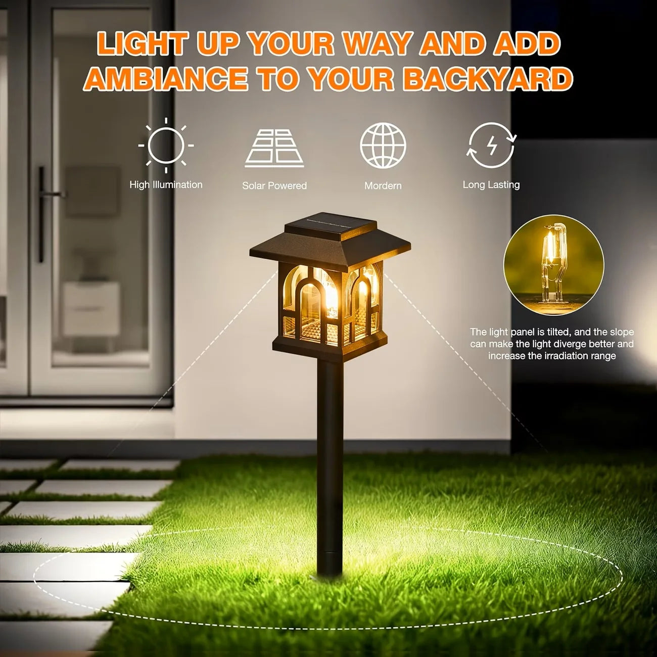 Ten Pack Solar Pathway Lights Outdoor LED Waterproof Landscape Decor