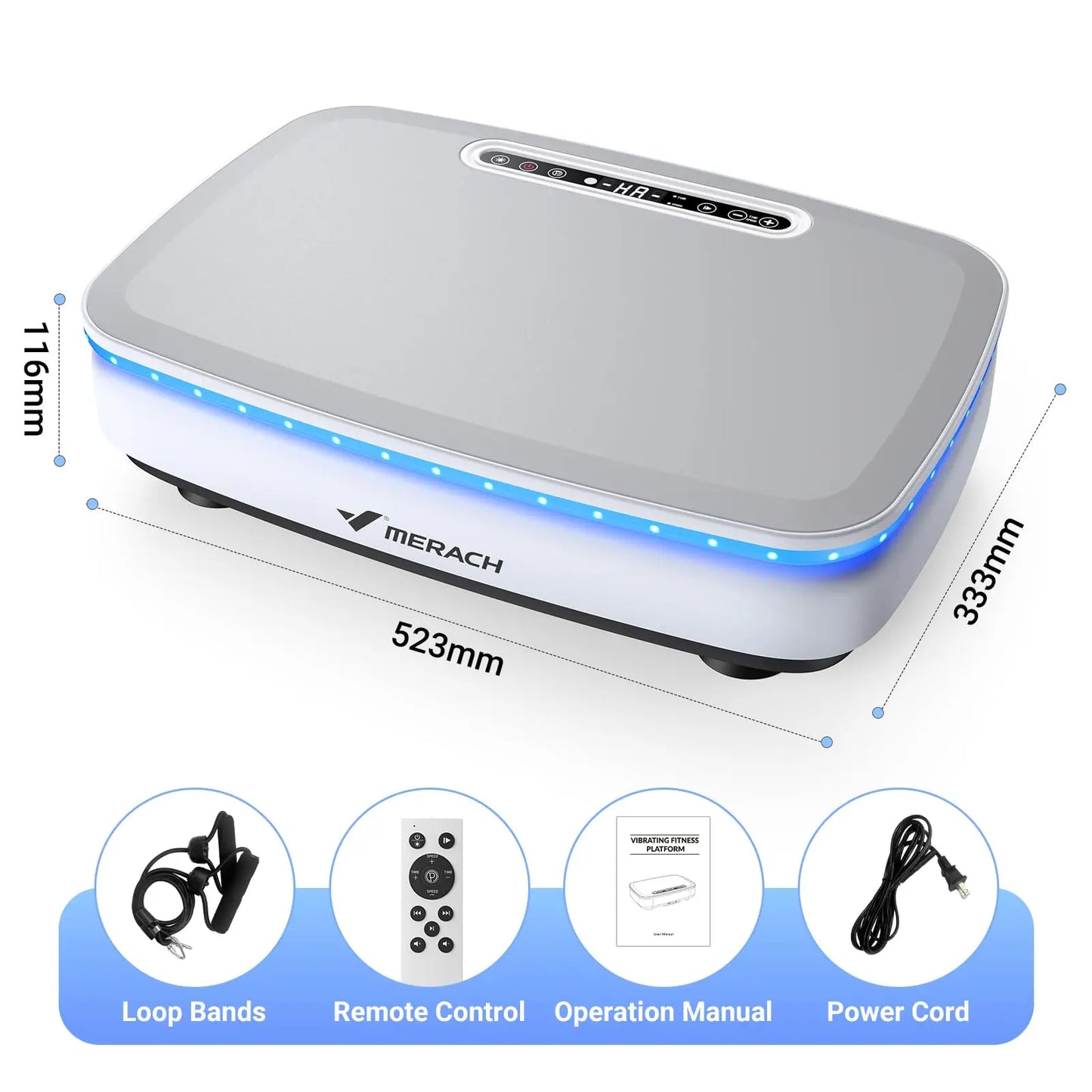 MERACH Vibration Plate Exercise Machine Remote Whole Body Workout