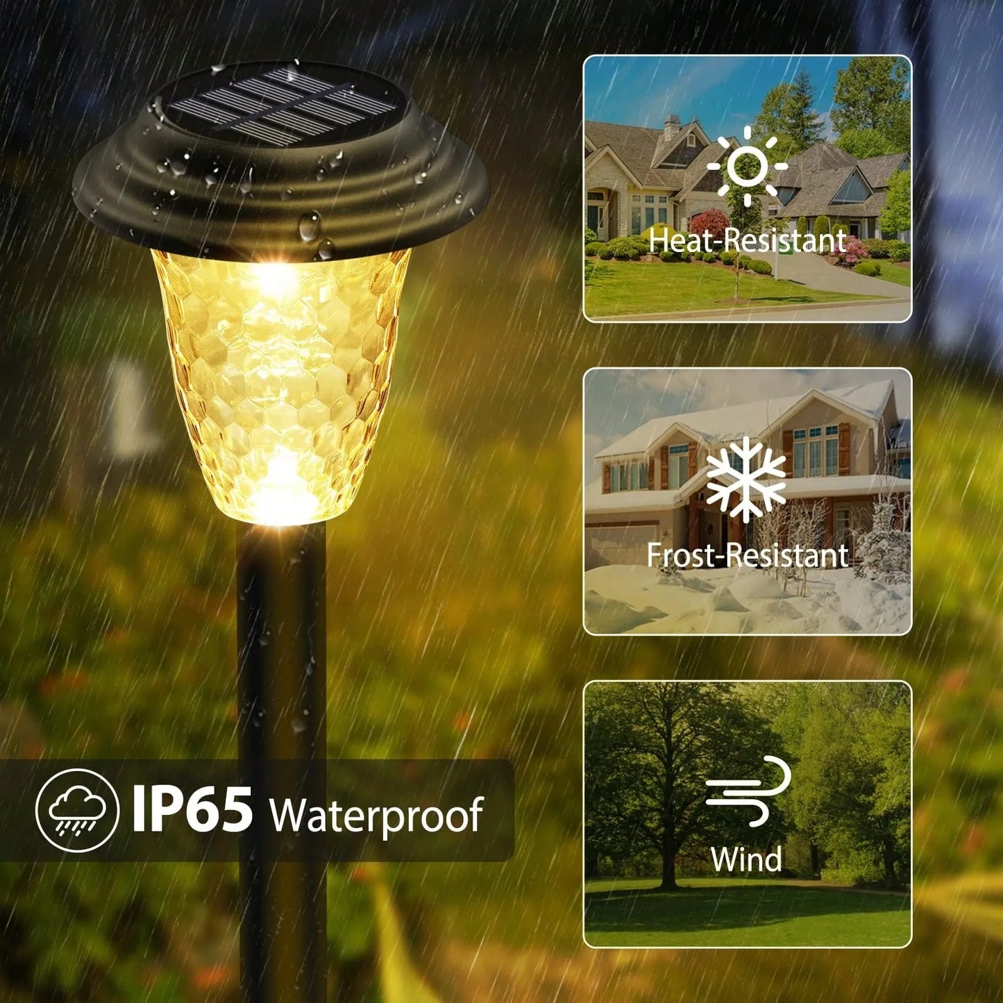 Solar Pathway Lights With RGB LED Outdoor Waterproof