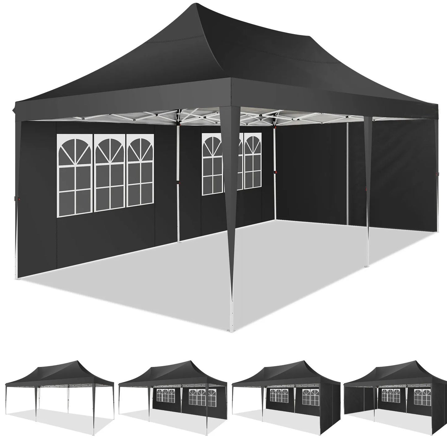 COBIZI Pop Up Gazebo Tent With Six Sidewalls For Outdoors