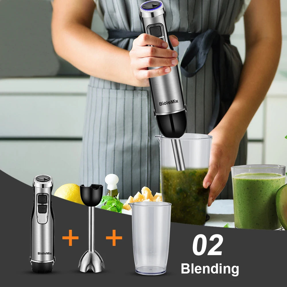 Biolomix 1200W Immersion Blender With Chopper And Smoothie Cup