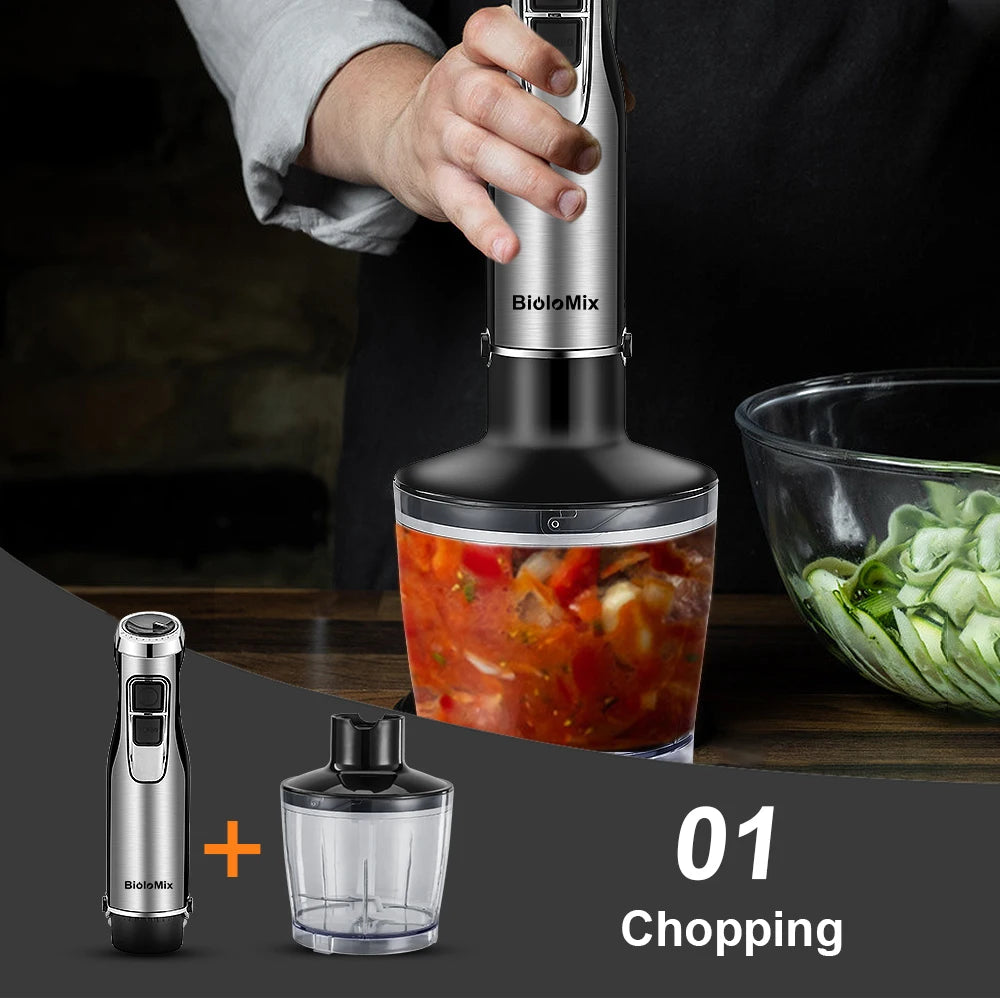 Biolomix 1200W Immersion Blender With Chopper And Smoothie Cup