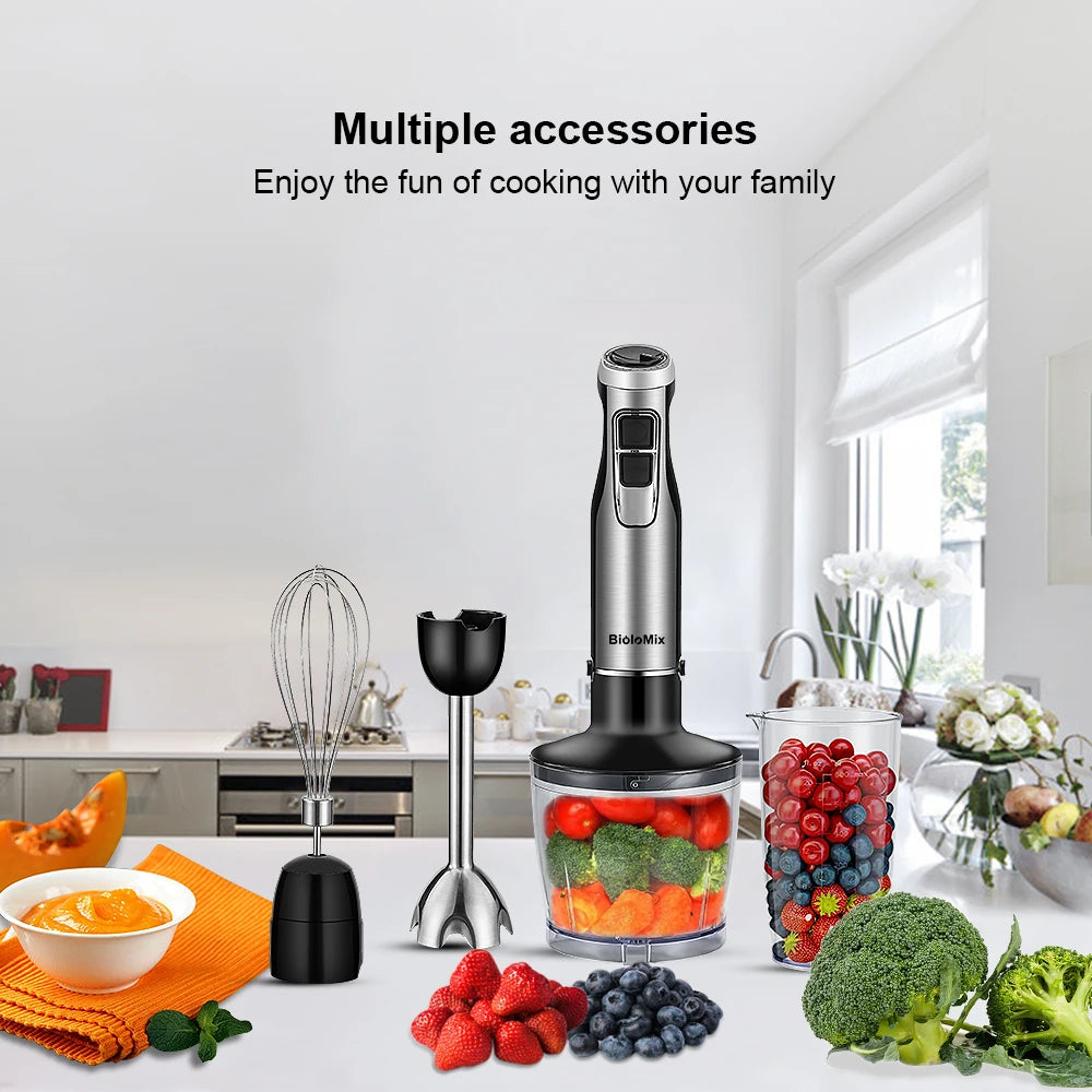 Biolomix 1200W Immersion Blender With Chopper And Smoothie Cup