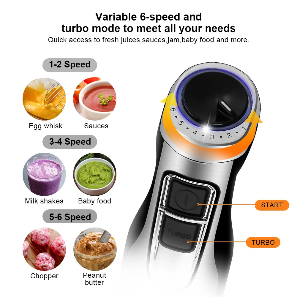 Biolomix 1200W Immersion Blender With Chopper And Smoothie Cup