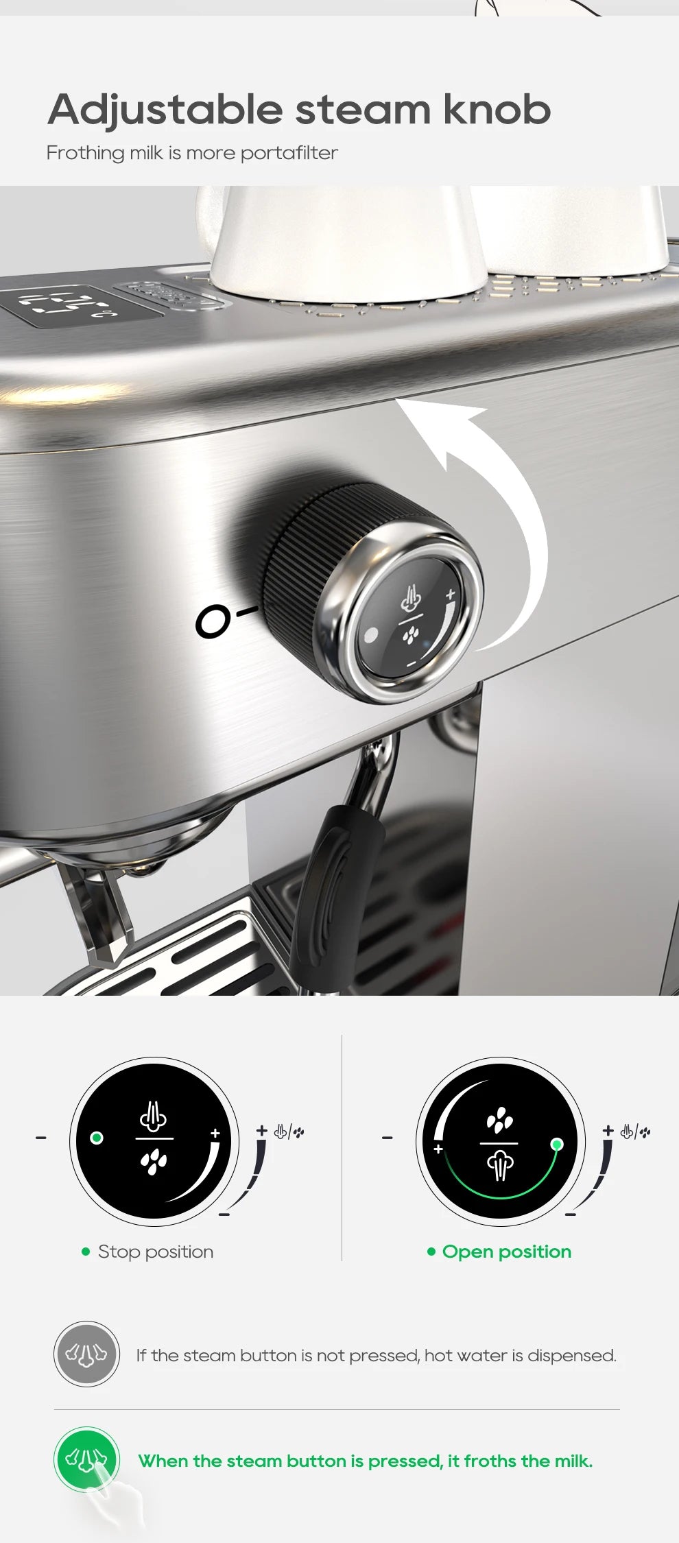 HiBREW H10B 20Bar Semi Automatic Espresso Machine Temperature Adjustable
