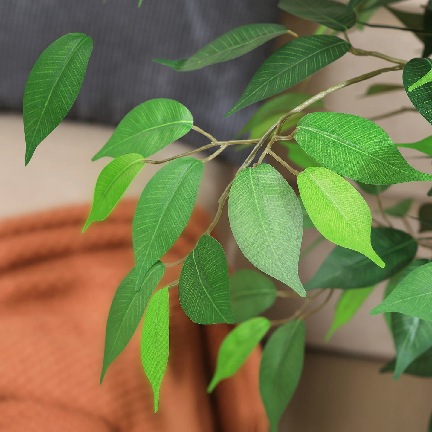 KAZEILA Silk Ficus Tree With Curved Trunk For Office Decor