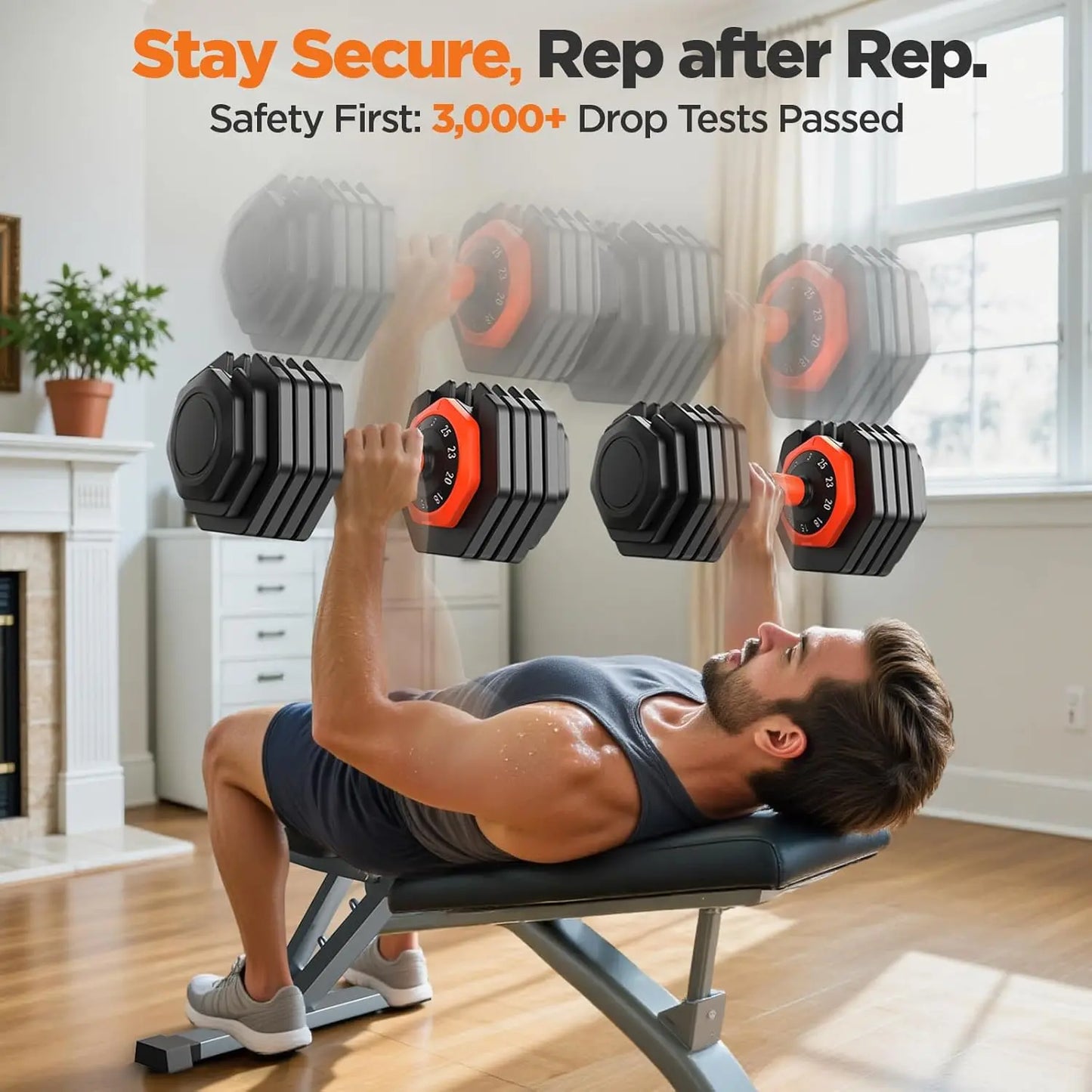 2026 Updated Adjustable Dumbbell Set of 2 50 Pound Weights With Storage Box Anti Slip Silicone Grip