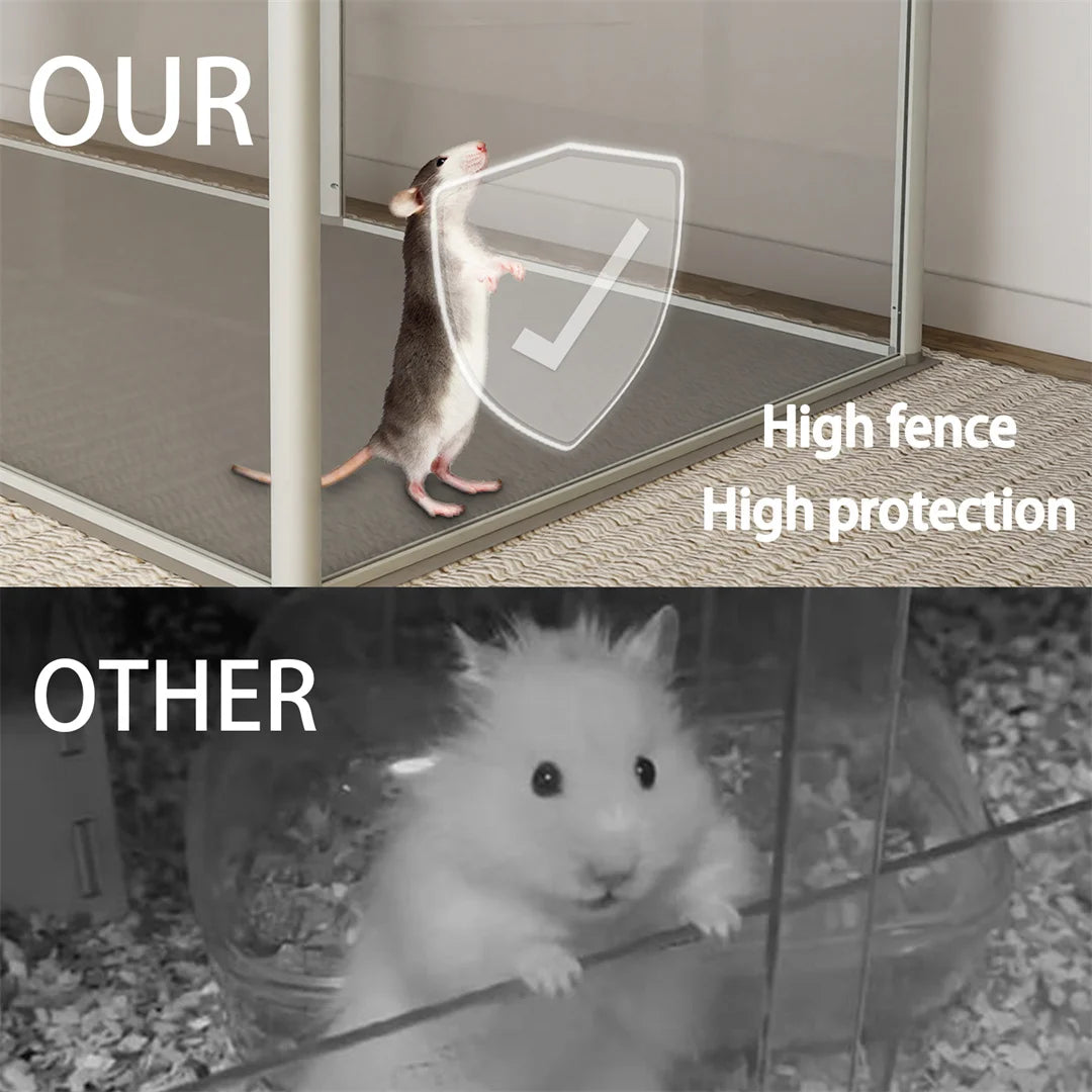 BINGOPAW Clear Acrylic Pet Playpen Whelping Pen With Waterproof Pad