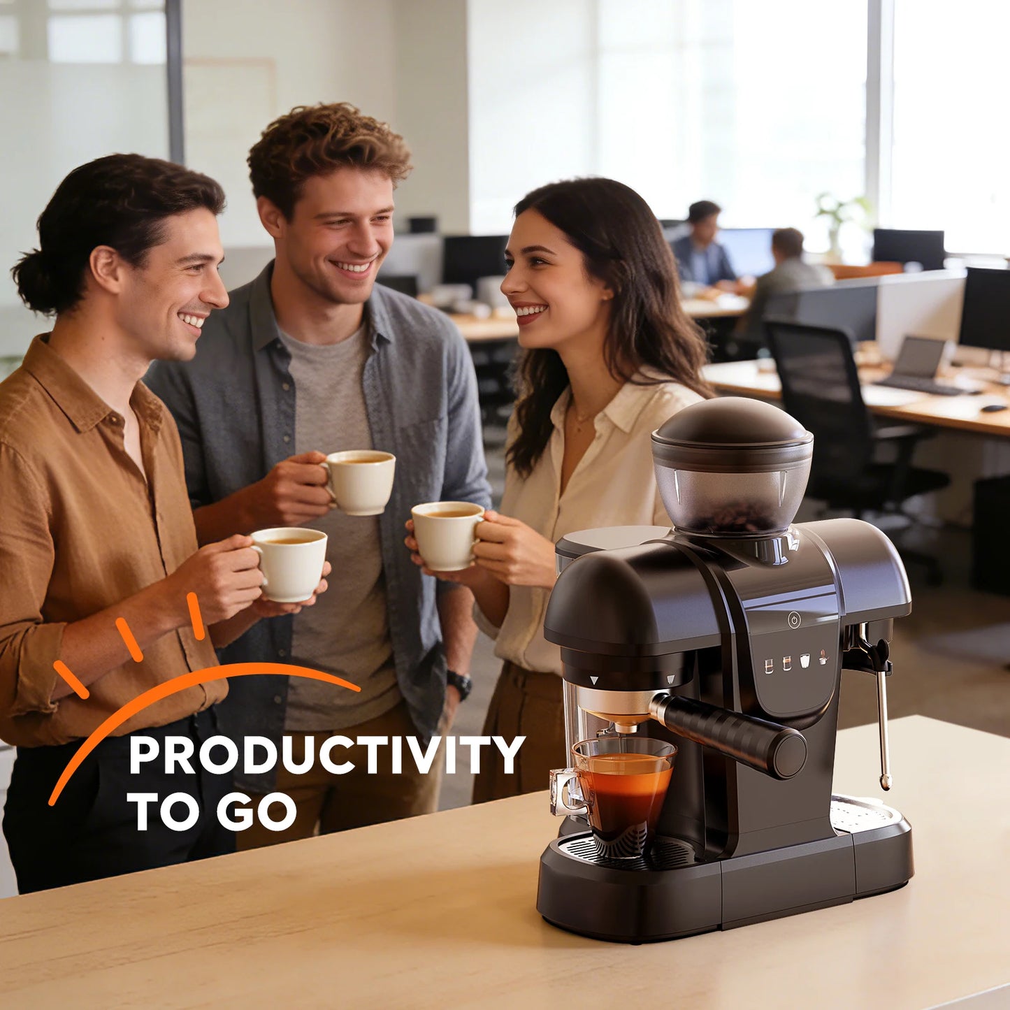 Capadeli 19 Bar 3 In 1 Espresso Machine With Grinder