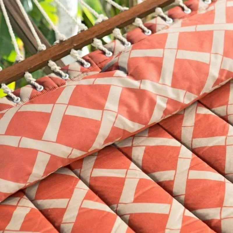 Wooden Free Standing Hammock With Oak Stand For Garden And Outdoor Relaxation And Comfort
